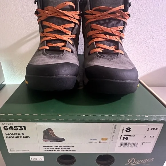 Danner Women’s Gray and Salmon Accents Outdoor Hiking Boots - Picture 8 of 14